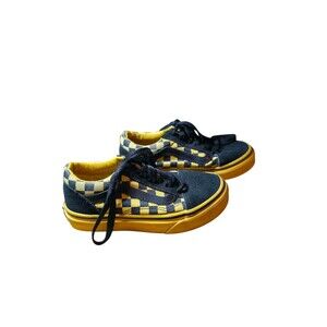 Kids Vans Old Skool Checkered Yellow Black Size 12